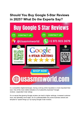 Should You Buy Google 5-Star Reviews in 2025_ What Do the Experts Say_