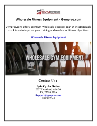 Wholesale Fitness Equipment - Gympros.com