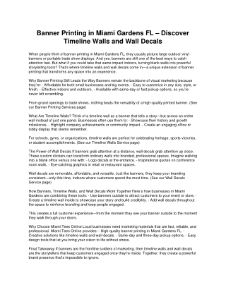 Banner printing timeline walls