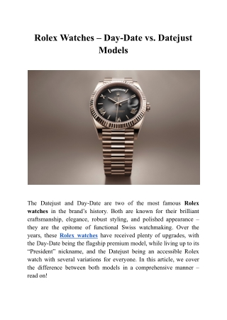 Rolex Watches – Day-Date vs