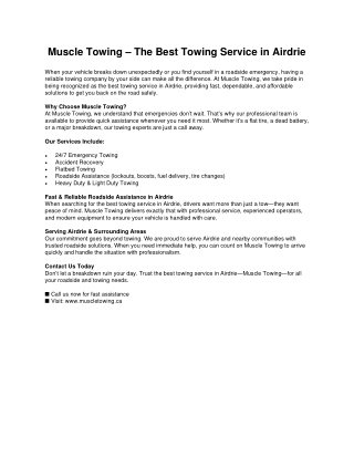 muscle towing- heavy duty truck towing in airdrie
