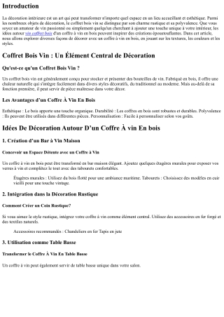 Idées De Décoration Autour D’un Coffre À vin En bois