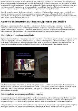 Mudanças experientes Sorocaba: como garantir segurança e agilidade hoje