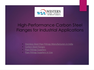 High-Performance Carbon Steel Flanges for Industrial Applications