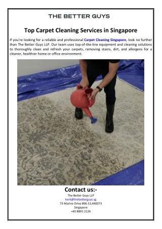 Top Carpet Cleaning Services in Singapore