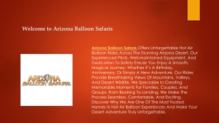 Welcome to Arizona Balloon Safaris
