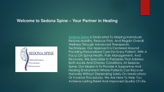 Welcome to Sedona Spine – Your Partner in