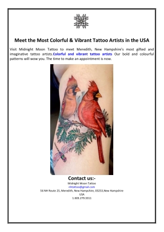 Meet the Most Colorful & Vibrant Tattoo Artists in the USA