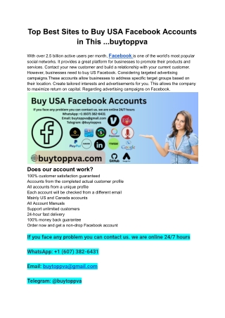 Top Best Sites to Buy USA Facebook Accounts in This ...buytoppva