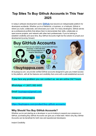 Top Sites To Buy Github Accounts In This Year 2025