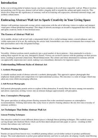 Embracing Abstract Wall Art to Spark Creativity in Your Living Space