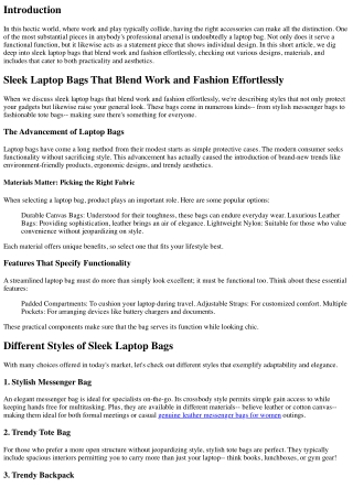 Smooth Laptop Bags That Blend Work and Fashion Effortlessly