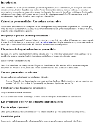 Caissettes personnalisées: Un cadeau mémorable