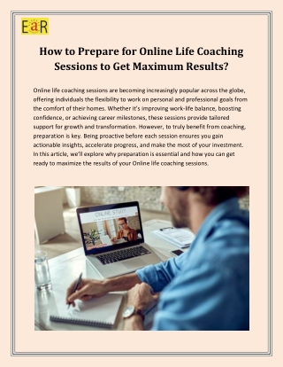 How to Prepare for Online Life Coaching Sessions to Get Maximum Results