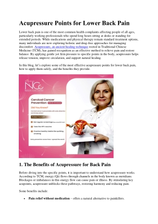 Acupressure Points for Lower Back Pain