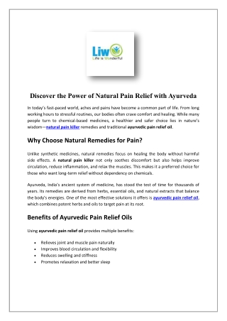 Ayurvedic Oil for Knee & Muscle Pain Relief