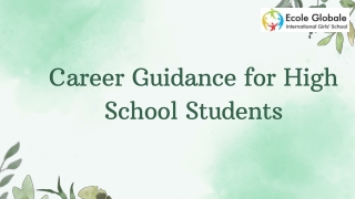 Career Guidance for High School Students