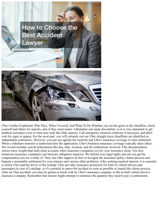 Ride-sharing Crashes: What To Do When Uber Or Lyft Is Included