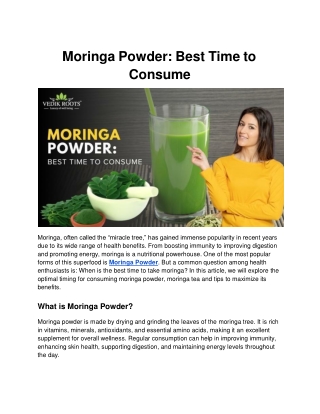 Moringa Powder: Best Time to Consume