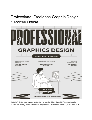 Professional Freelance Graphic Design Services Online
