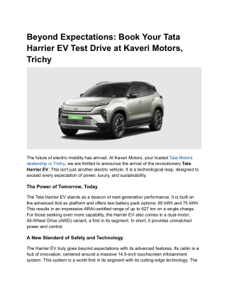 Beyond Expectations_ Book Your Tata Harrier EV Test Drive at Kaveri Motors, Trichy