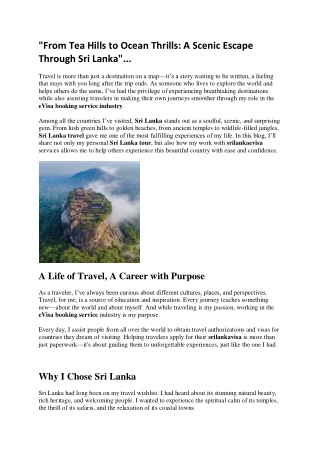 "From Beaches to Temples: Ultimate Sri Lanka Travel Bucket List"