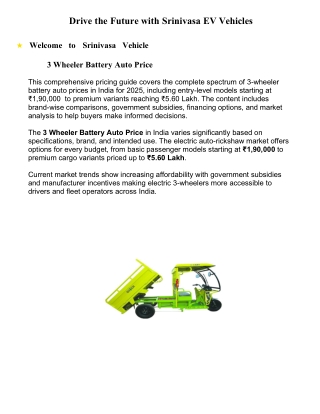 Srini vase E-vehicle