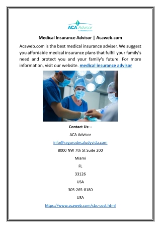 Medical Insurance Advisor | Acaweb.com