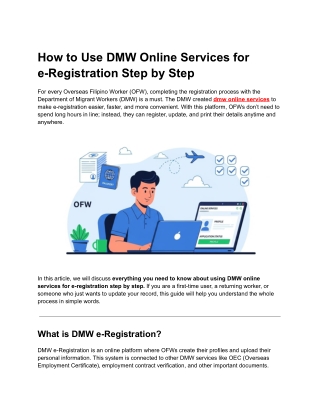 How to Use DMW Online Services for e-Registration: Step by Step Guide (2025)