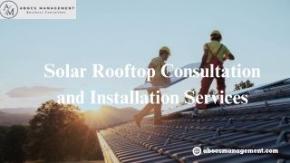 Solar Rooftop Consultation and Installation Services