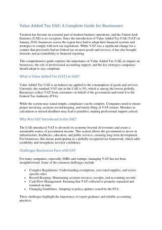 Value Added Tax UAE