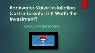 Backwater Valve Installation Cost in Toronto