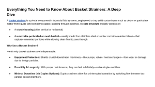 Everything You Need to Know About Basket Strainers_ A Deep Dive
