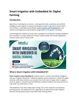 Smart Irrigation with Embedded AI: Digital Farming