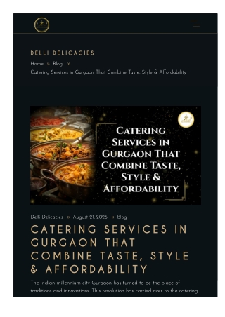 Catering Services in Gurgaon That Combine Taste, Style & Affordability