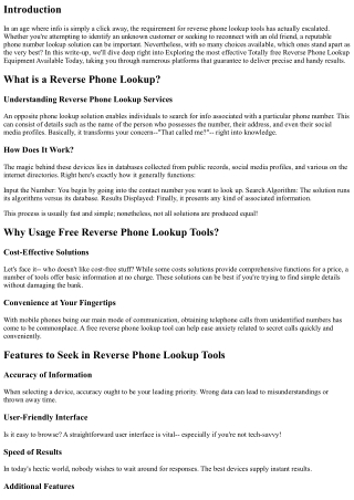 Exploring the very best Free Reverse Phone Lookup Tools Available Today