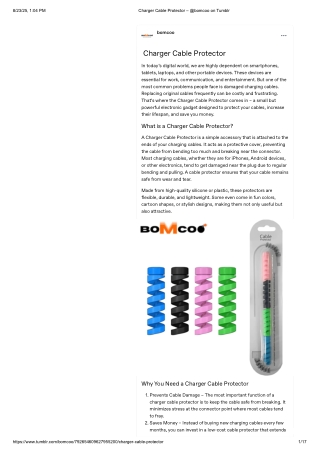 Charger Cable Protector – @bomcoo on Tumblr