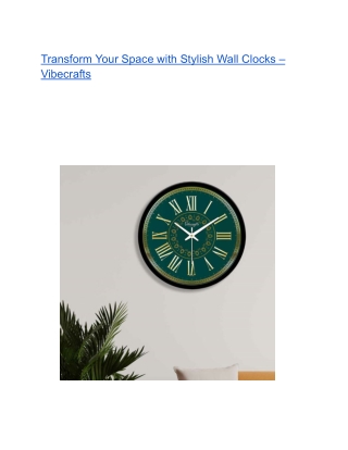 Transform Your Space with Stylish Wall Clocks – Vibecrafts - Google Docs