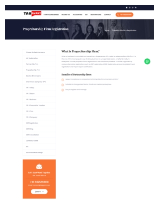 Propreitorship Firm Registration  | Tax Gyani