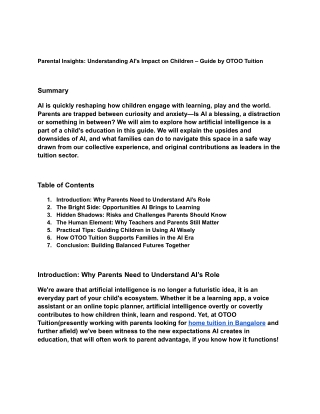 Parental Insights_ Understanding AI's Impact on Children