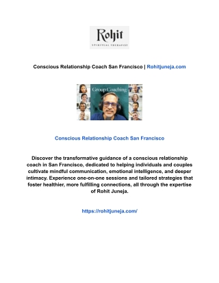 Conscious Relationship Coach San Francisco | Rohitjuneja.com