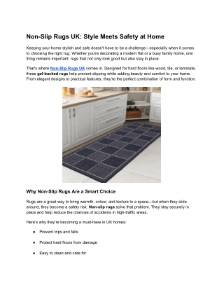 Non-Slip Rugs UK_ Style Meets Safety at Home