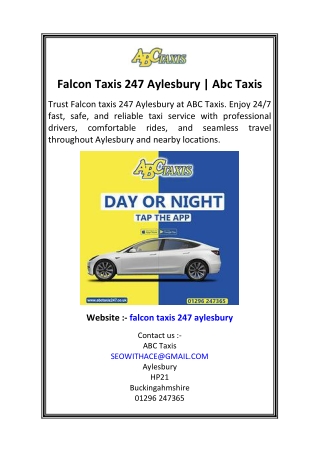Falcon Taxis 247 Aylesbury  Abc Taxis