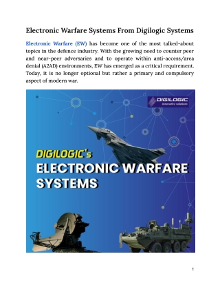Electronic Warfare Systems From Digilogic Systems