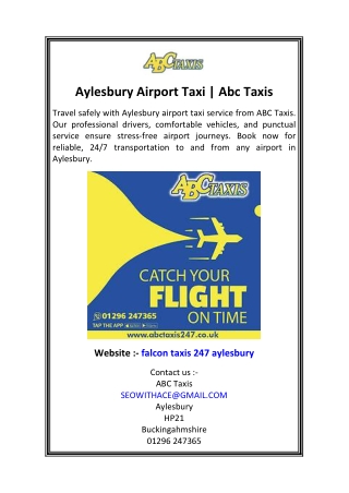 Aylesbury Airport Taxi  Abc Taxis