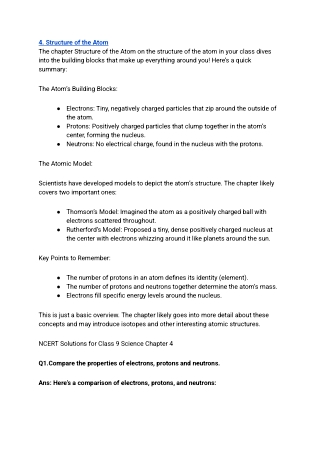 NCERT Solutions for Class 9 Science Chapter 4