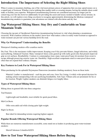 How to Maintain Waterproof Hiking Shoes for Longevity