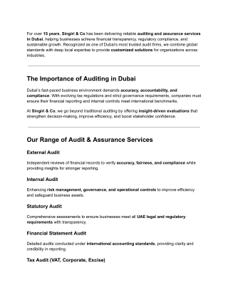 Auditing Services in Dubai