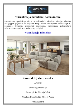 Wizualizacja mieszkań  Awenvis.com