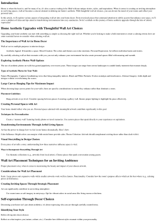 Home Aesthetic Upgrades with Thoughtful Wall Art Choices